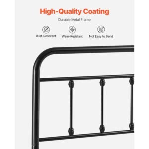 metal headboard, queen size headboard with adjustable height, metal headboard for queen size bed, w59.65 x h40.55 x d1.5 inches, ideal for bedroom, hotel, homestay, dormitory, black