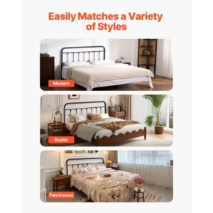 metal headboard, queen size headboard with adjustable height, metal headboard for queen size bed, w59.65 x h40.55 x d1.5 inches, ideal for bedroom, hotel, homestay, dormitory, black