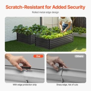 metal raised garden bed 6 x 3 x 15 ft outdoor galvanized planter box with open bottom large planter raised bed for gardening vegetables flowers herbs and succulent plants dark gray 3.jpg