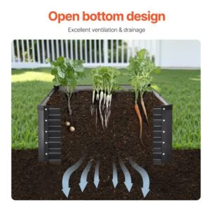 metal raised garden bed 6 x 3 x 15 ft outdoor galvanized planter box with open bottom large planter raised bed for gardening vegetables flowers herbs and succulent plants dark gray 5.jpg