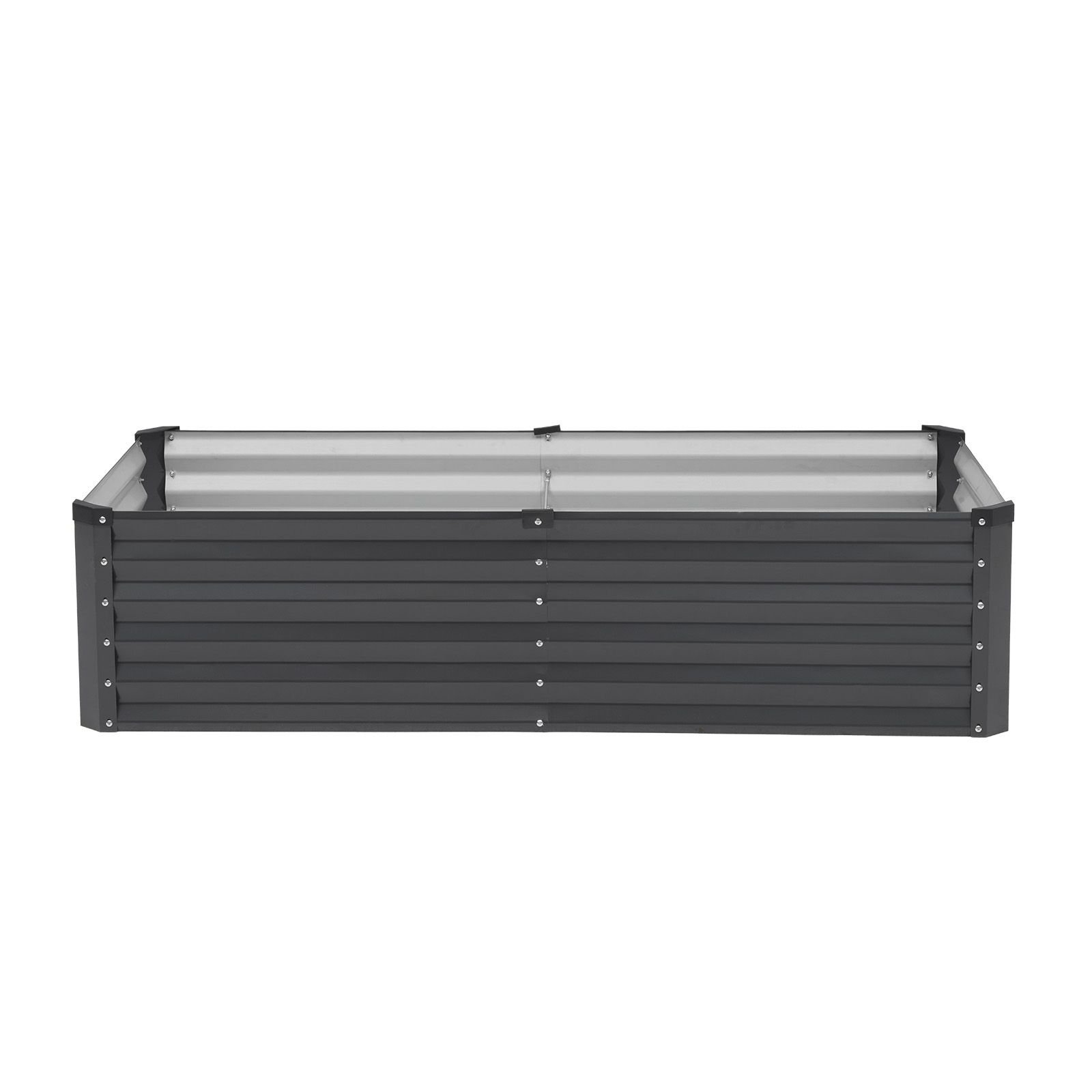 metal raised garden bed 6 x 3 x 15 ft outdoor galvanized planter box with open bottom large planter raised bed for gardening vegetables flowers herbs and succulent plants dark gray.jpg