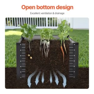 metal raised garden bed 6 x 3 x 2 ft outdoor galvanized planter box with open bottom large planter raised bed for gardening vegetables flowers herbs and succulent plants dark gray 5.jpg
