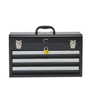 metal tool box 205 inch portable metal tool box with 3 drawers small tool chest with eva liners ball bearing slide drawers locking powder coated finish multi function tool organizer.jpg