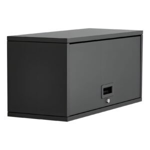 Metal Wall Cabinet, 27.56W x 12.01D x 14.02H Inch, Floating Garage Tool Cabinet with Up-Flip Door, 120 lbs Load per Shelf, Fit for Garage, Basement, Kitchen, Warehouse, Assembly Required