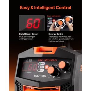 mig welder 130a synergic mig welding machine 2 in 1 gas miggasless flux core mig multi process welder machine 110v portable mig welder with igbt inverter technology digital display screen 3.jpg