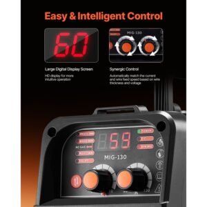 mig welder 130amp synergic mig welding machine 3 in 1 flux core migsticklift tig multi process welder machine 110v portable mig welder with igbt inverter technology digital display screen 3.jpg