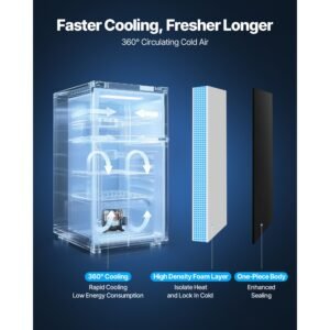mini fridge, 3.2 cu.ft, single door compact refrigerator, adjustable temperature, glass shelf, energy efficient small refrigerator, reversible door, low noise, for bedroom dorm office, stainless