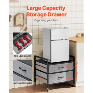 mini fridge stand with storage 176 lb capacity mini fridge table with 2 drawers 4 swivel wheels mobile mini fridge shelf gray mini fridge organizer for dorm apartment office bedroom 2.jpg