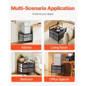 mini fridge stand with storage 176 lb capacity mini fridge table with 2 drawers 4 swivel wheels mobile mini fridge shelf gray mini fridge organizer for dorm apartment office bedroom 5.jpg