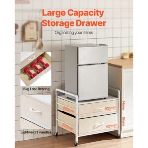 mini fridge stand with storage 176 lb capacity mini fridge table with 2 drawers 4 swivel wheels mobile mini fridge shelf white mini fridge organizer for dorm apartment office bedroom 3.jpg