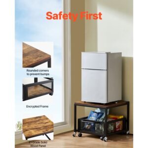 mini fridge stand with storage 198 lbs mini fridge table with movable storage cart swivel wheels beverage refrigerator stand for coffee bar mini fridge organizer for home dorm light brown 2.jpg
