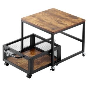 mini fridge stand with storage 198 lbs mini fridge table with movable storage cart swivel wheels beverage refrigerator stand for coffee bar mini fridge organizer for home dorm light brown 5.jpg