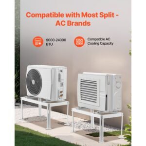 mini split ground stand adjustable anti vibration mini split stand for 9000 24000 btu ductless air conditioner heat pump heavy duty ac base bracket floor mount w 441lbs max load capacity 5.jpg