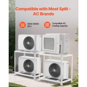 mini split ground stand anti vibration mini split stand for 9000 18000 btu ductless air conditioner heat pump heavy duty ac base bracket floor mount w 551lbs max loaddual levels 5.jpg