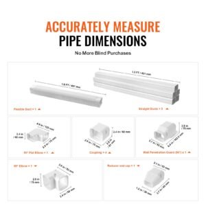 mini split line set cover 3 inch w 10ft l pvc decorative pipe line cover for air conditioner with 5 straight ducts full components easy to install paintable for heat pumps white 1.jpg