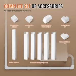 mini split line set cover 3 inch w 10ft l pvc decorative pipe line cover for air conditioner with 5 straight ducts full components easy to install paintable for heat pumps white 3.jpg