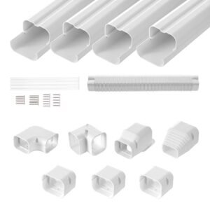 mini split line set cover 3 inch w 158ft l pvc decorative pipe line cover for air conditioner with 4 straight ducts full components easy to install paintable for heat pumps white.jpg
