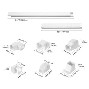 mini split line set cover 3 inch w 176ft l pvc decorative pipe line cover for air conditioner with 4 straight ducts full components easy to install paintable for heat pumps white 4.jpg