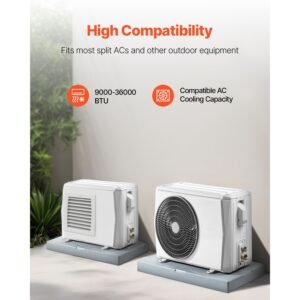 mini split pad for 9000 36000btu ductless air conditioner heat pump systems 38 x 18 x 3 inch plastic outdoor condenser equipment anti vibration pads for heat pump system max load 400 lbs 4.jpg
