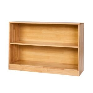Montessori Bookshelf, 35.4 in Width Toy Storage Organizer, 2-Tier Kids Display Storage Cabinet, Daycare Furniture, Kids Bookshelf for Bedroom, Nursery, Living Room, Entryway, Preschool, Brown