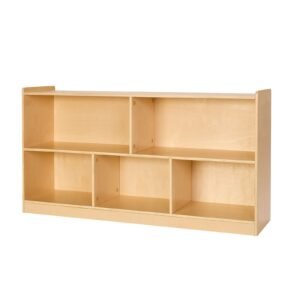 Montessori Bookshelf, 45 in Width Toy Storage Organizer, 5-Section Kids Display Storage Cabinet, Daycare Furniture, Kids Bookshelf for Bedroom, Nursery, Living Room, Entryway, Preschool, Brown