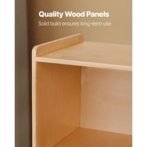 montessori bookshelf, 45 in width toy storage organizer, 5 section kids display storage cabinet, daycare furniture, kids bookshelf for bedroom, nursery, living room, entryway, preschool, brown