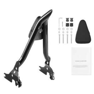 Motorcycle Backrest Sissy Bar, Compatible with Harley-Davidson Touring Models, 27-Inch Height Quick Release Detachable Passenger Backrest, Durable Metal Frame with Leather Rear Pad, Black