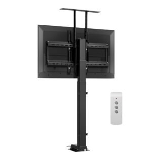 Motorized TV Lift Stand, 120 lbs max Load Adjustable TV Lift Stand Mount Bracket, Vertical Electric TV Bracket with Remote Control, Motorized TV Stand with Max VESA 24 x 16 in, for 32-70 in TVs