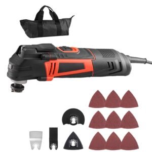 Multitool Oscillating Tool, 3Amps Corded Oscillating Multi Tool with 6 Variable Speeds 15000 - 22000 OPM, 3.2° Oscillating Angle, 13PCS Saw Accessories, LED Work Light & Tool Bag