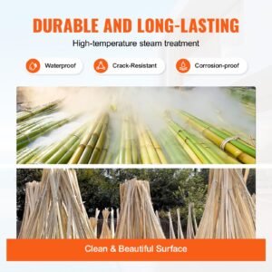 Natural Bamboo Privacy Fence Screen, Eco-Friendly Privacy Bamboo Slat Fence, 6 ft H x 16 ft L Decorative Bamboo Screen Panel, for Garden, Backyard, Balcony, Patio, Pool Side