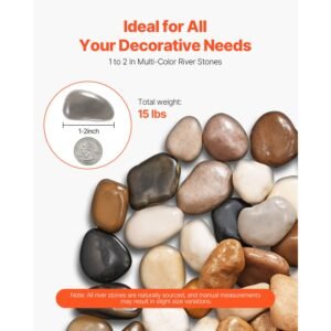 natural river rocks 1 2 inch 15 lbs decorative multi color pebble stones smooth polished garden landscaping stones paving plant rocks for fish tank flower pots water fountains pathways 1.jpg