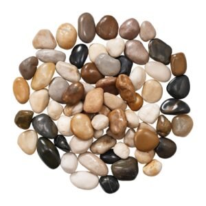 Natural River Rocks, 1-2 inch 15 lbs, Decorative Multi-Color Pebble Stones, Smooth & Polished Garden Landscaping Stones, Paving Plant Rocks for Fish Tank, Flower Pots, Water Fountains, Pathways