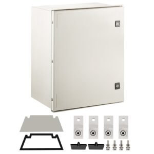 NEMA Steel Case, 24x20x9'' NEMA 4X Fiberglass Electric Enclosure, IP66 Water & Dust Resistant, Suitable for Both Outdoor & Indoor Use, Includes Mounting Plate (60x50x23 cm)