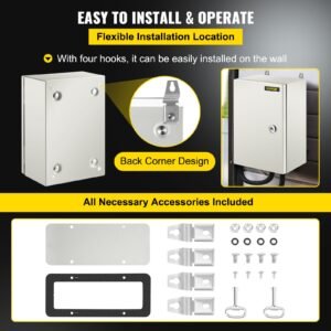 nema steel enclosure 12×8×6,nema 4x steel electrical box,ip66 waterproof & dustproof,outdoor/indoor electrical junction box,with mounting plate