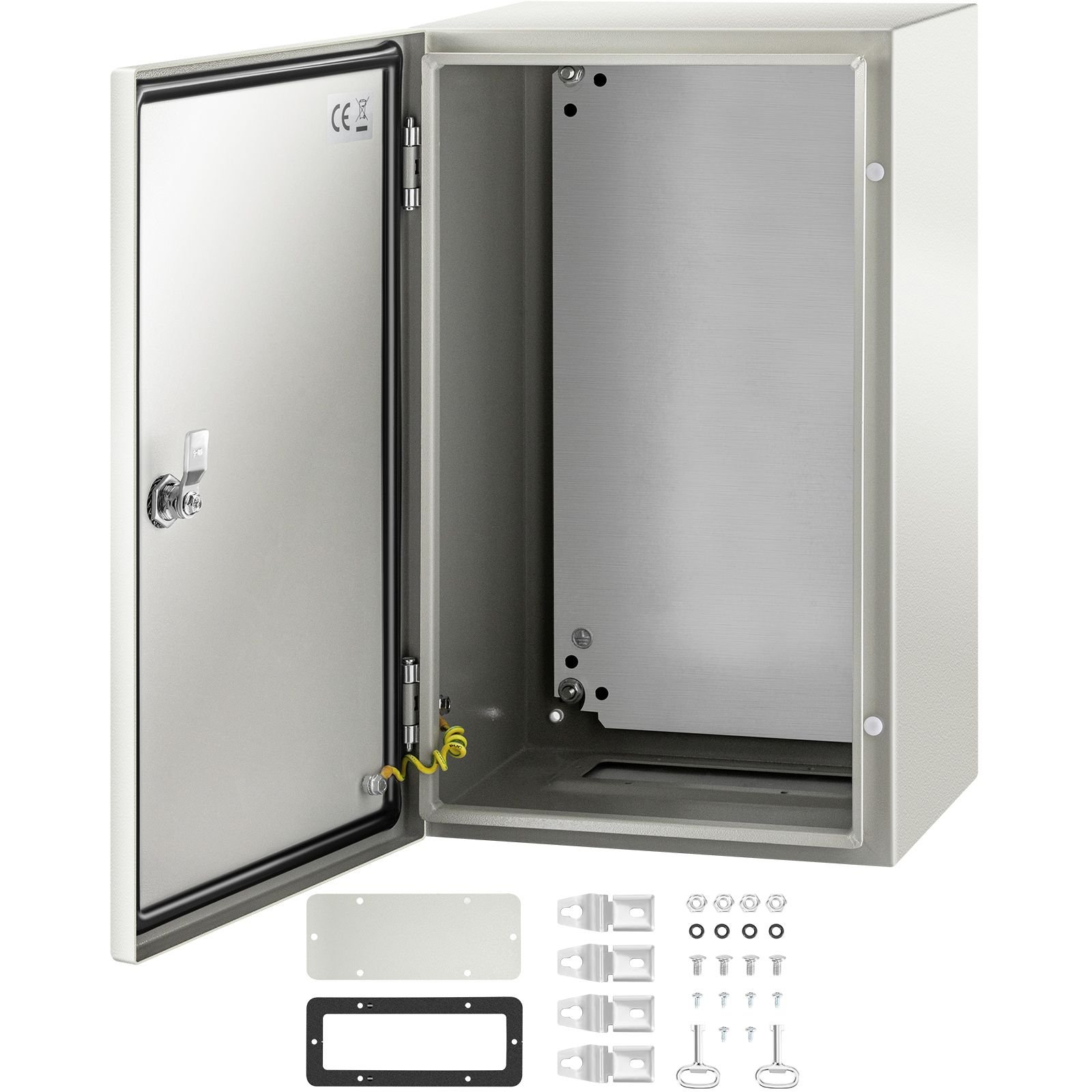 nema steel enclosure, 20 x 12 x 10'' nema 4x steel electrical box, ip66 waterproof & dustproof, outdoor/indoor electrical junction box, with mounting plate
