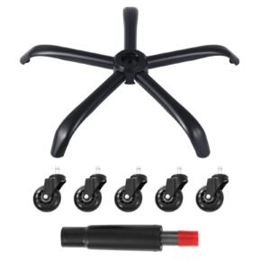 Office Chair Base Replacement, 28", 2500 lbs Static Load Capacity, Heavy Duty Universal Computer Desk Chair Stool Base Part with 5 Casters and Gas Cylinder, Desk Chair Base Replacement, Black