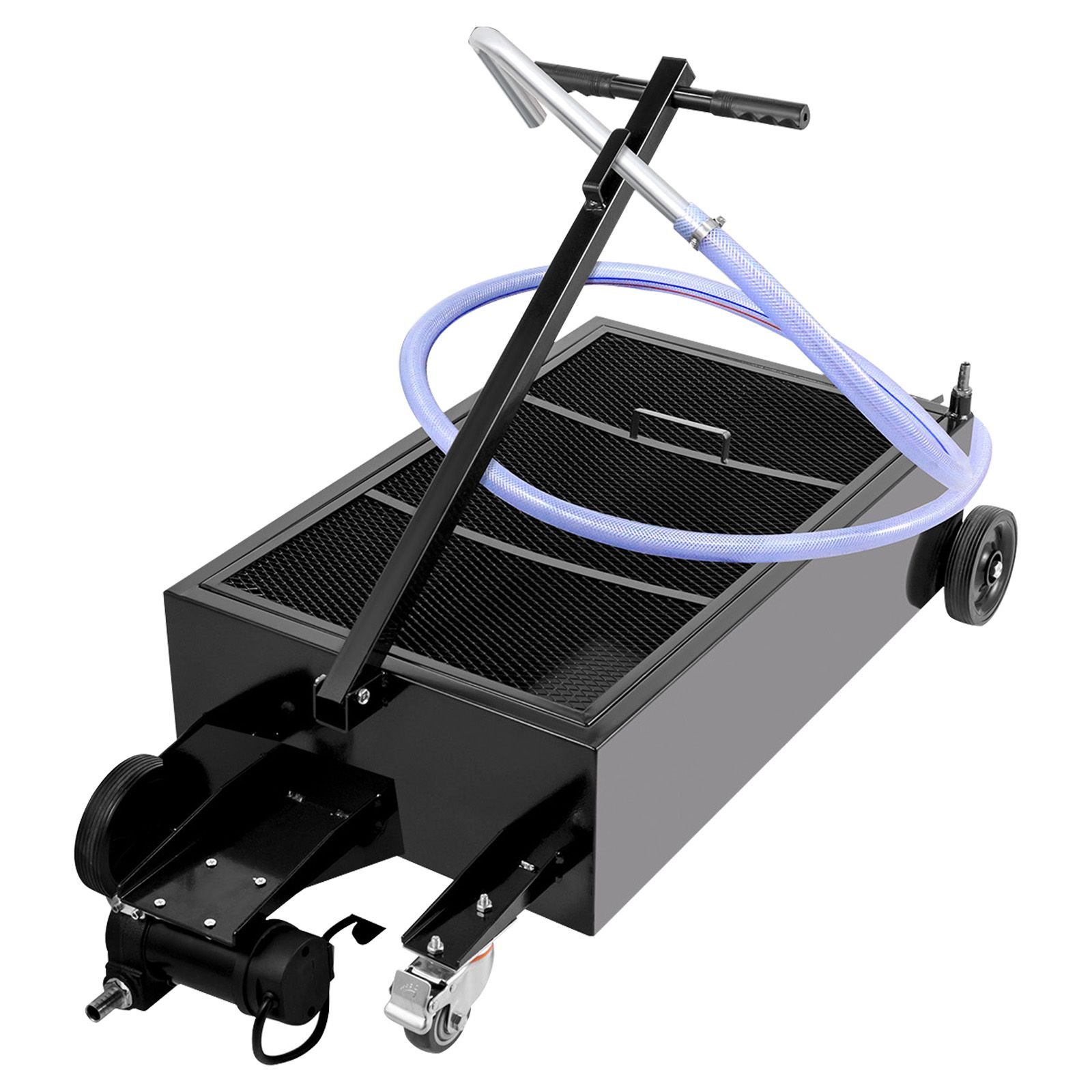oil drain pan 25 gallon oil drain tank 95l low profile oil drain pan large capacity oil change pan foldable hand with electric pump hose swivel casters for car suv trucks oil draining.jpg