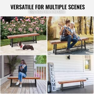 outdoor bench 63 inches wood garden bench with metal leg for outdoors outdoor garden park bench 500 lbs load capacity bench dining bench patio bench for garden park yard front porch 5.jpg