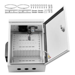 outdoor electrical box cold rolled steel electrical junction box with thermostat and fan rain hood ventilated design ip65 waterproof hinged enclosure wallpole mounted 20 x 16 x 8 in.jpg