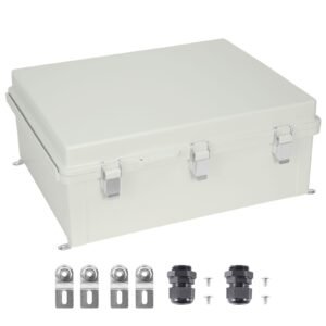 Outdoor Electrical Junction Box, 20.87 x 16.92 x 7.87 in, ABS Plastic Electrical Enclosure Box with Hinged Cover Stainless Steel Latch, IP67 Dustproof Waterproof for Outdoor Electrical Projects