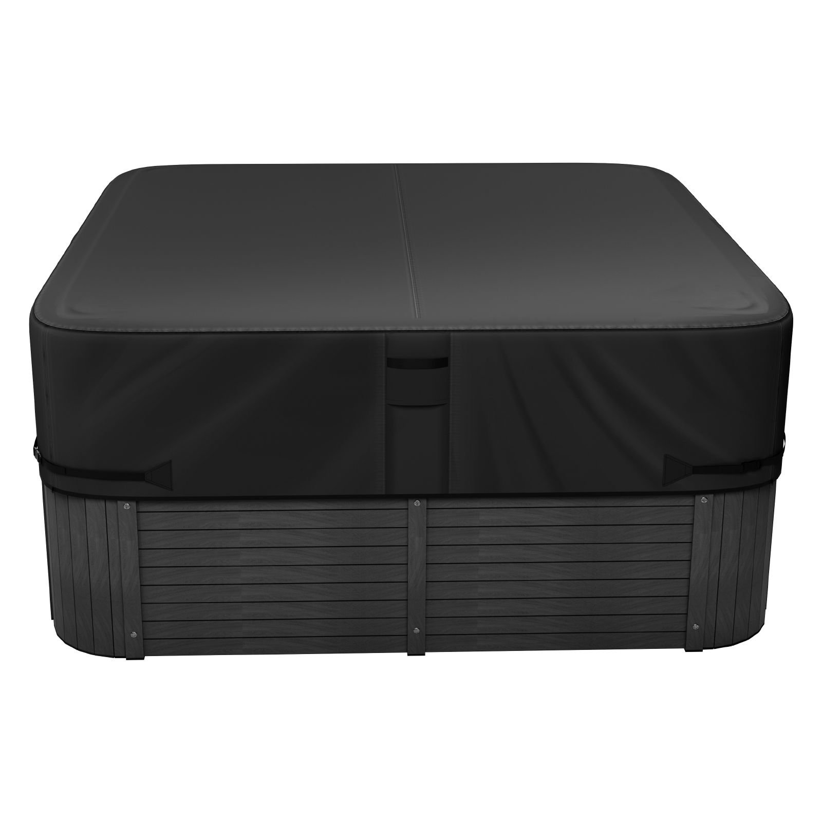 outdoor hot tub cover, 90 x 90 x 20 inch weatherproof and waterproof hot tub cover protector, 600d heavy duty oxford fabric and 950n tearing strength, square spa covers for hottub, black