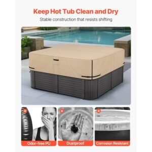 outdoor hot tub cover 90 x 90 x 20 inch weatherproof and waterproof hot tub cover protector 600d heavy duty oxford fabric and 950n tearing strength square spa covers for hottub brown 5.jpg