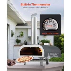 outdoor pizza oven 12 inch wood fired pizza ovens pellet pizza stove with thermometer portable pizza maker for outside backyard patio camping pizza stone carry bag shovel black 3.jpg
