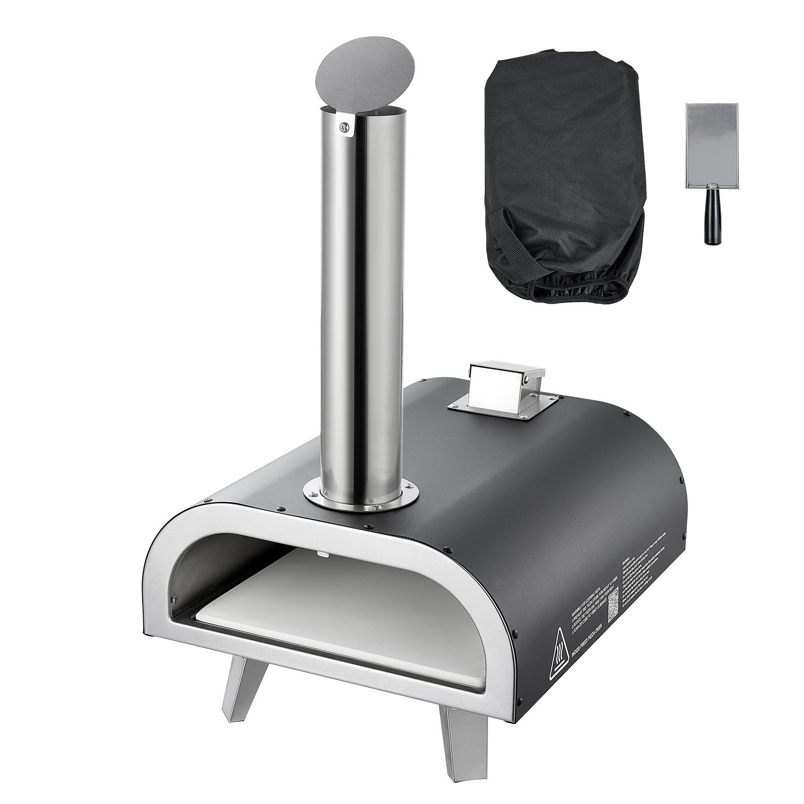 outdoor pizza oven 12 inch wood fired pizza ovens pellet pizza stove with thermometer portable pizza maker for outside backyard patio camping pizza stone carry bag shovel black.jpg