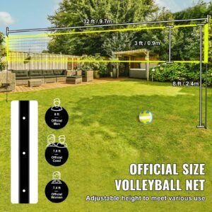 outdoor portable volleyball net system adjustable height steel poles professional volleyball set with pvc volleyball pump carrying bag heavy duty volleyball net for backyard beach lawn 1.jpg