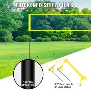 outdoor portable volleyball net system adjustable height steel poles professional volleyball set with pvc volleyball pump carrying bag heavy duty volleyball net for backyard beach lawn 3.jpg