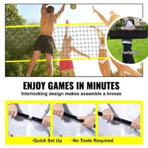 outdoor portable volleyball net system adjustable height steel poles professional volleyball set with pvc volleyball pump carrying bag heavy duty volleyball net for backyard beach lawn 4.jpg