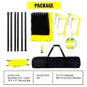 outdoor portable volleyball net system adjustable height steel poles professional volleyball set with pvc volleyball pump carrying bag heavy duty volleyball net for backyard beach lawn 5.jpg