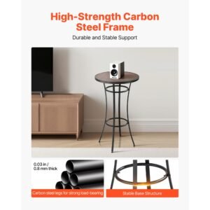 outdoor round bar table, 23.7 in counter bar height bistro table, patio dining tables with easy to clean top & sturdy metal frame, indoor high top pub tables for small places, kitchen