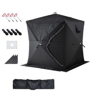 Outdoor Sauna Tent Pro, Portable Steam & Dry Sauna for 4 Persons, Heavy-Duty Oxford Cloth & Carbon Steel, Easy Setup for Camping, Backyard, or Home Gym,Easy Setup(Black)